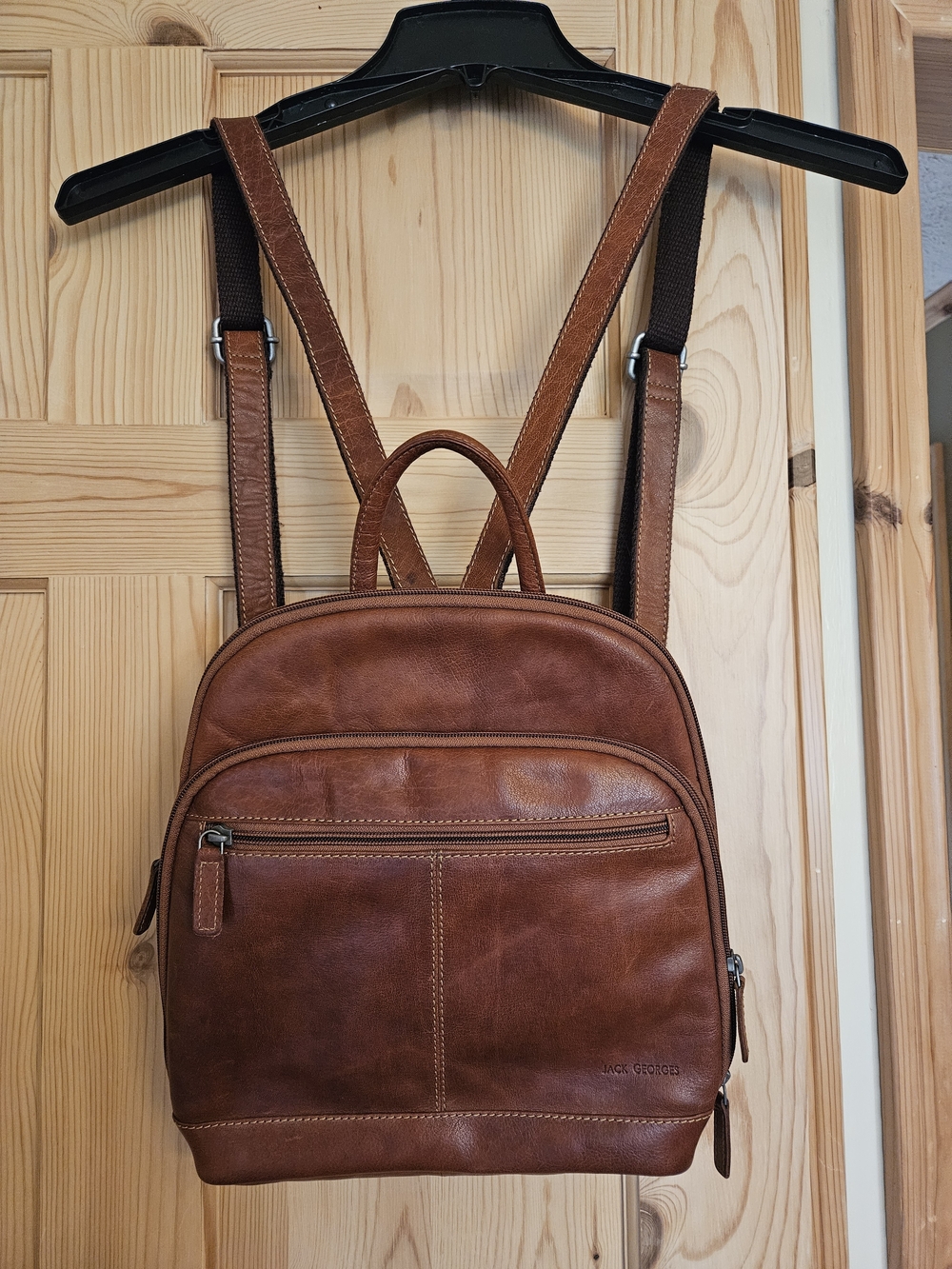 Jack Georges Small Brown Leather Backpack